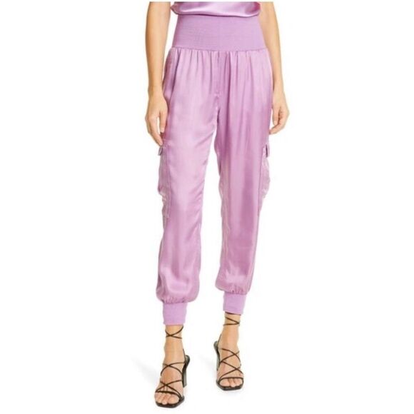 CINQ A SEPT Women’s Tous Les Jours Giles Satin Jogger Lavender Light Pastel Purp - Picture 10 of 11